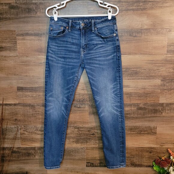 American Eagle Jeans Size 30x30 Measures 30x28 Air Flex + Athletic Skinny - Picture 1 of 12